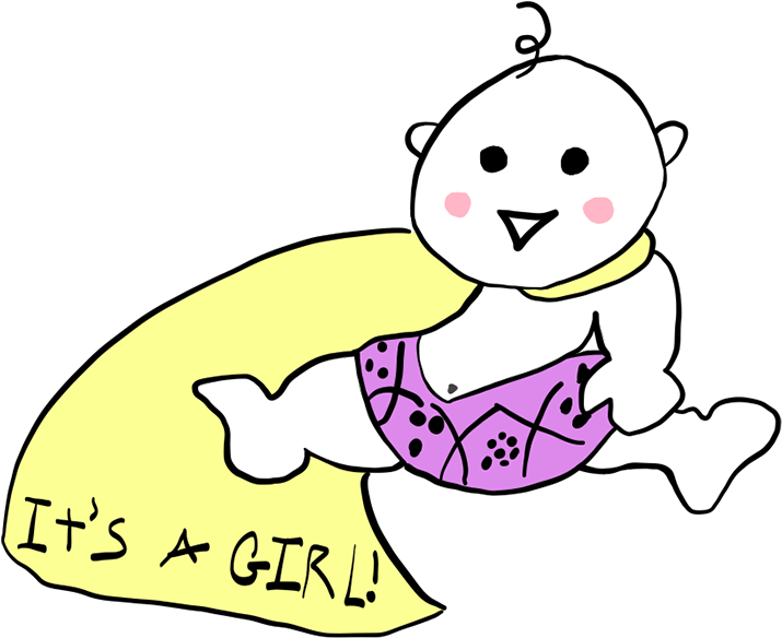 Baby Girl With A Blanket - Cartoon (1080x1920), Png Download