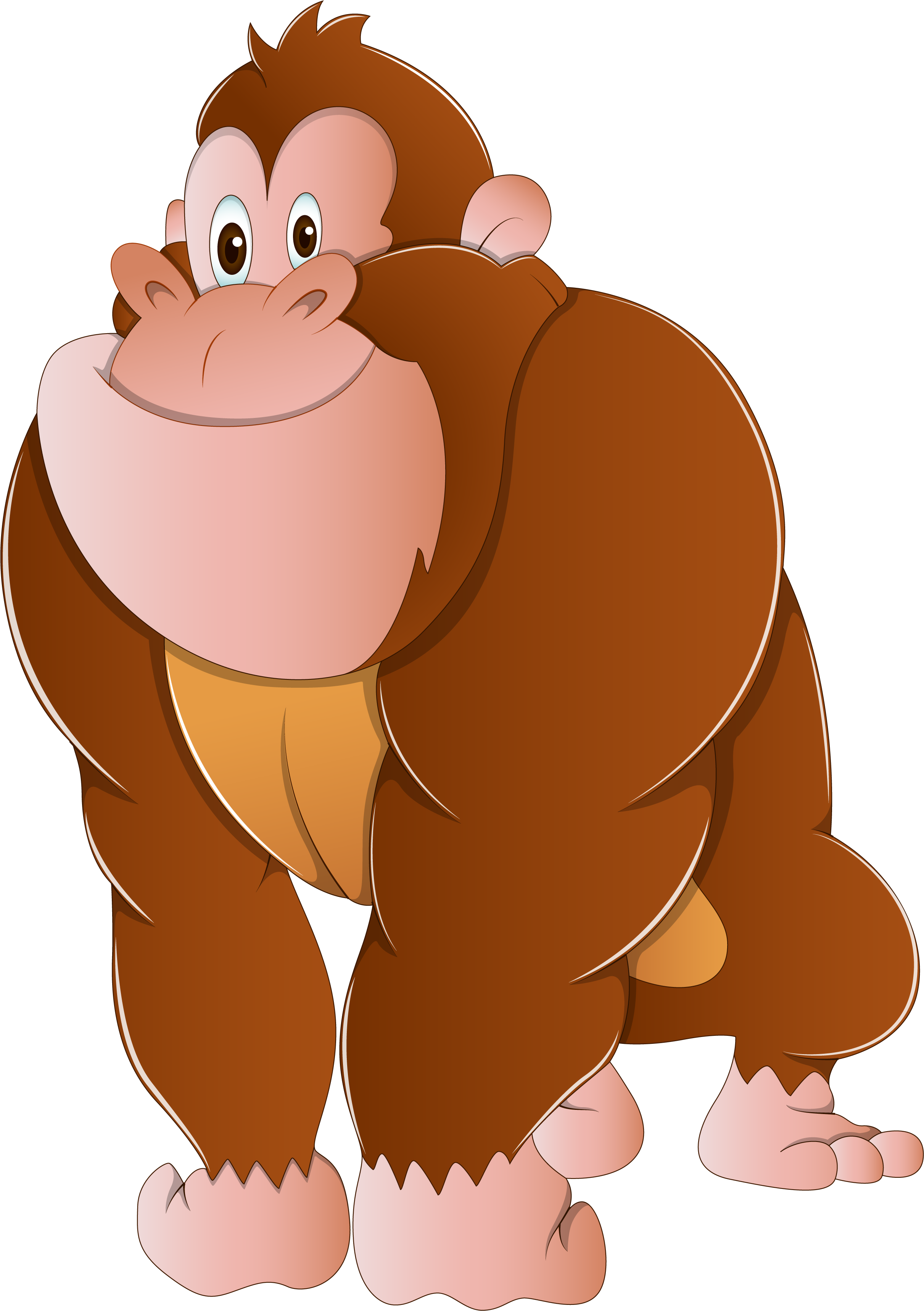 Vector Transparent Library Gorilla Clip Art Cartoon - Ape Clipart (2422x3435), Png Download