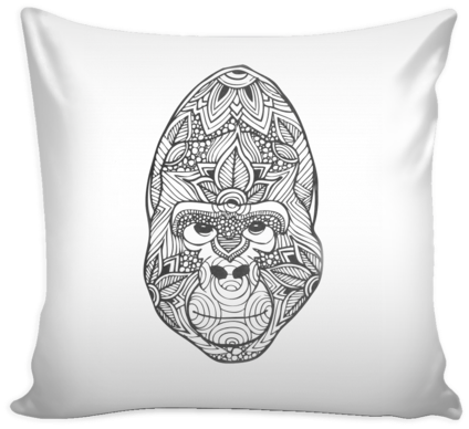 Colour Me Pillow Cover - Gorilla Coloring Pages (480x480), Png Download