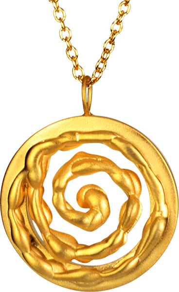 A Designer Statement Necklace In 18k Yellow Gold With - Necklace (368x600), Png Download