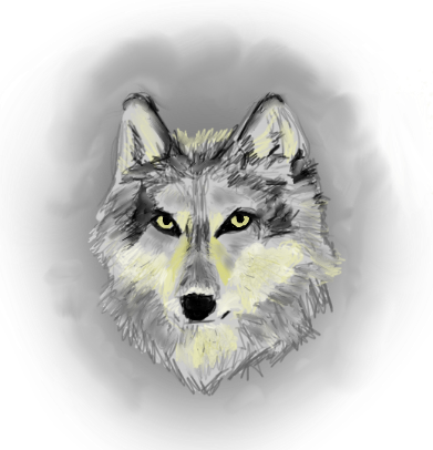 Spirit-wolf - Wolf Cookie (391x406), Png Download