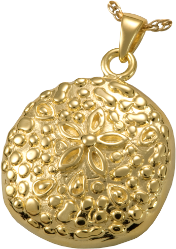 Cremation Jewelry Sand Dollar - 14k Gold Cremation Jewelry - Sand Dollar Necklace (500x500), Png Download