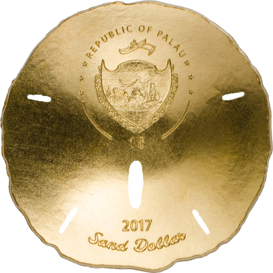 Golden Sand Dollar - Palau Sand Dollar 2017 (910x910), Png Download