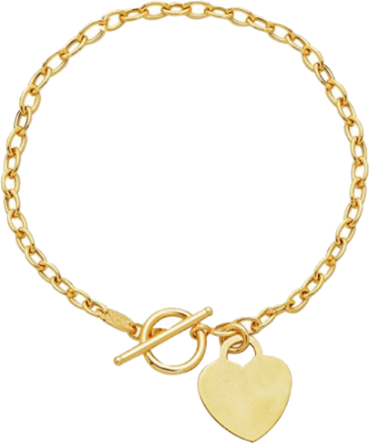 Solid Gold Bracelet With Heart Charm - Tiffany Heart Bracelet Diamond Charm (405x485), Png Download