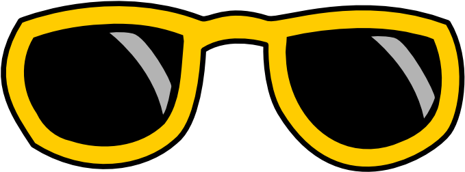 Sunglasses Png Transparent - Yellow Glasses No Background (900x300), Png Download