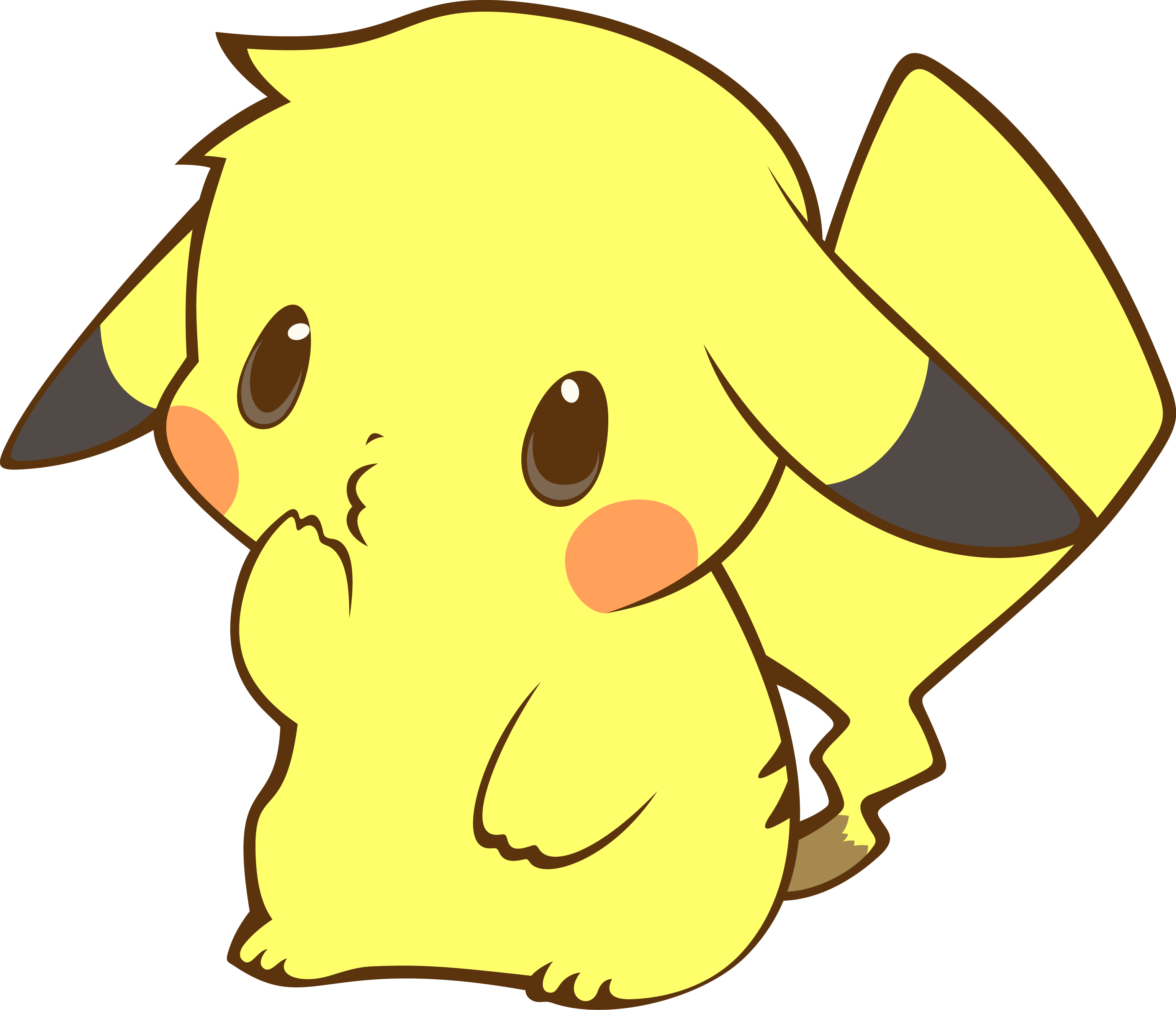 Pikachu Is One Of The Most Famous Pokemon To Date - Pikachu Kawaii (900x772), Png Download