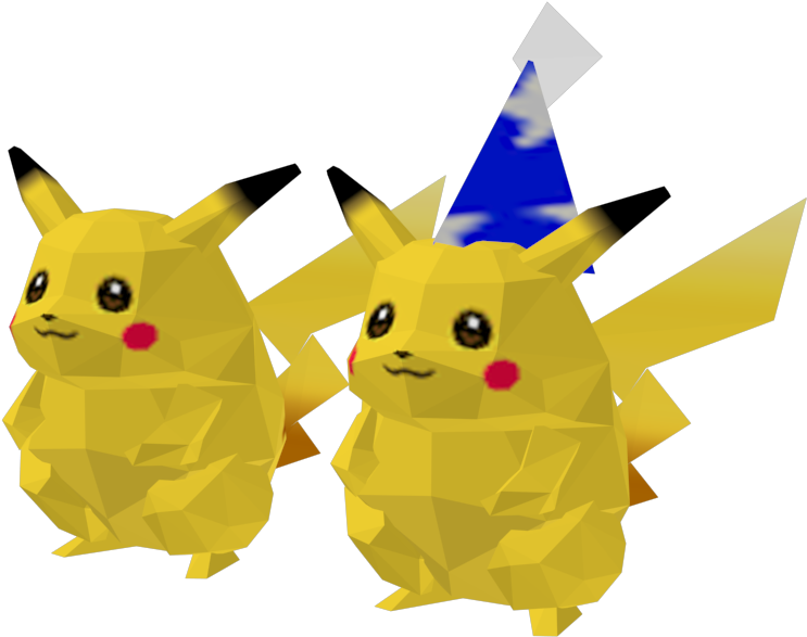 Download Zip Archive - Smash Bros N64 Pikachu (750x650), Png Download