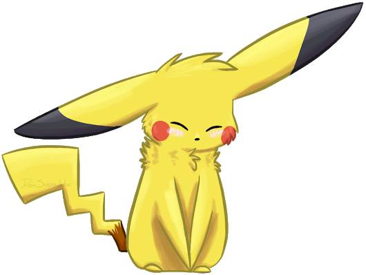 Hides Face I'm Pikachu Uncovers Face Ii'm Shy Blushes - Pikachu Blushing (530x398), Png Download