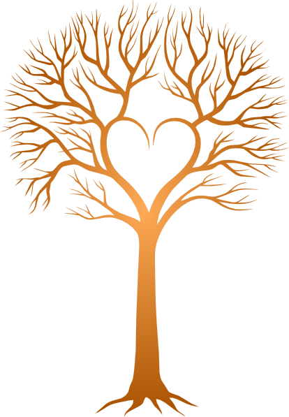 How To Set Use Light Brown Sunset Love Tree Svg Vector (414x597), Png Download