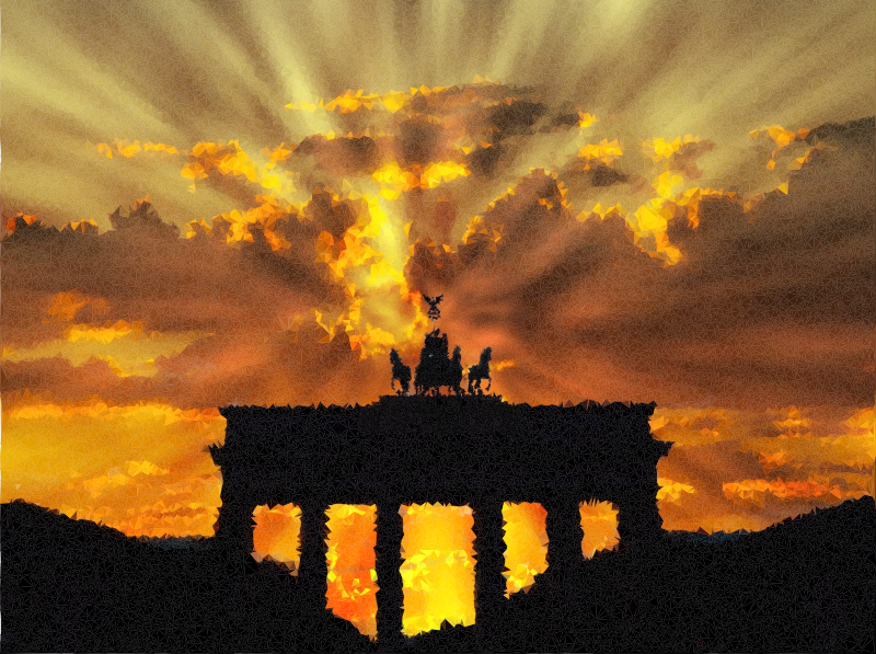 Medium Image - Berlin Brandenburg Gate Sunset (800x597), Png Download