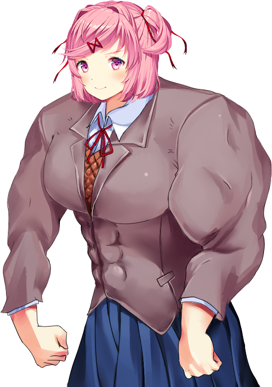 You're In School, And This Guy Walks Up And Slaps Your - Doki Doki Buff Natsuki (545x774), Png Download