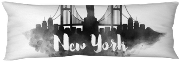 Watercolor New York City Skyline Body Pillow • Pixers® - New York City (400x400), Png Download