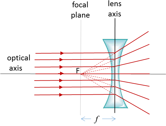 A Diverging Lens Produces A Virtual Image Since The - Diagram (566x455), Png Download