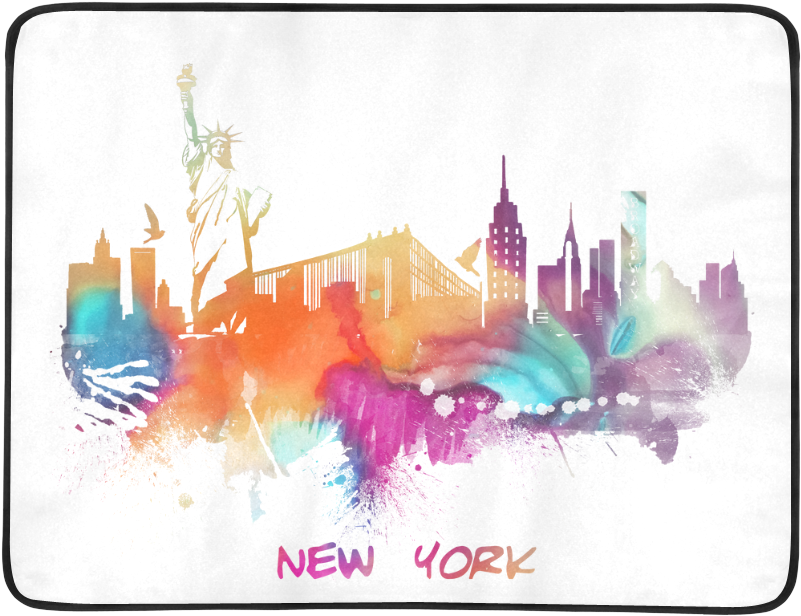 New York City Skyline Color (1000x1000), Png Download