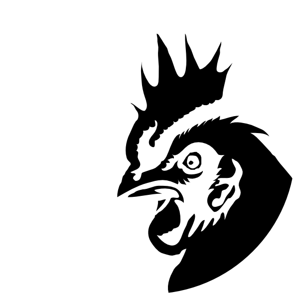 Chicken Profile Black Silhouette Clip Art - Chicken Head Silhouette Png (600x598), Png Download