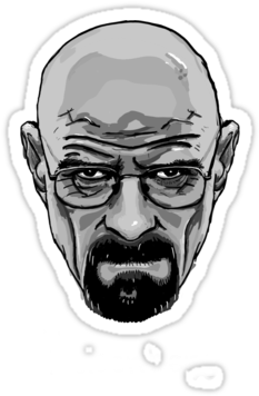 Breaking Bad- Black And White Walter - Breaking Bad Art Png (375x360), Png Download
