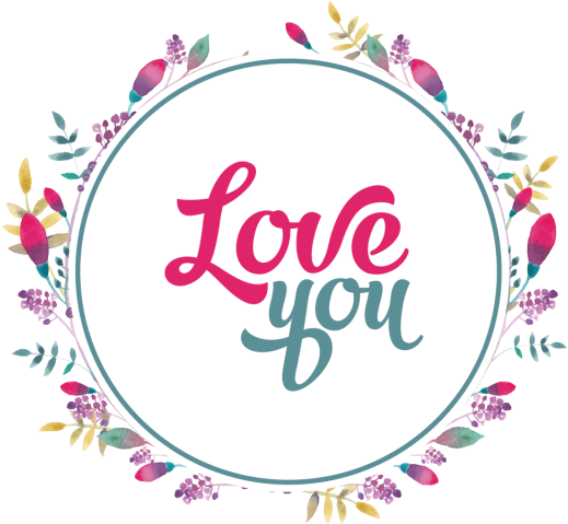 Decorative Flowers Wreath With Love You Quotes, Flowers - Flower (640x640), Png Download