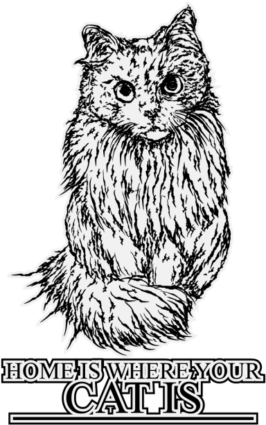 Hand Draw Cat Illustration, Cat, Vector, Quote Png - Illustration (640x640), Png Download