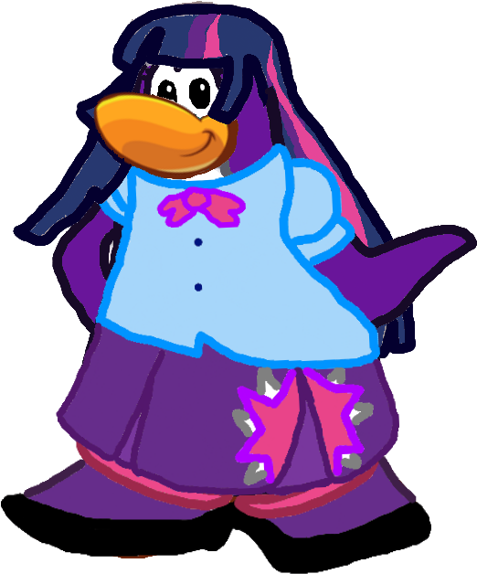 Twilight Sparkle - Mlp Versao Club Penguin (561x632), Png Download