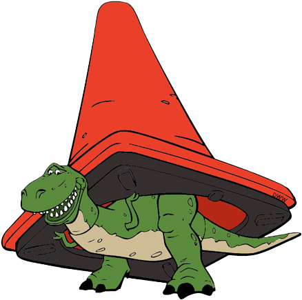 Rex Under Traffic Cone - Toy Story (450x442), Png Download
