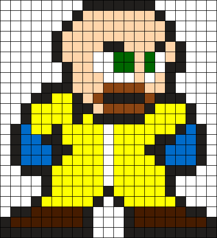 Walter White Beat Spride Perler Bead Pattern / Bead - Cloak And Dagger Perler Beads (442x484), Png Download