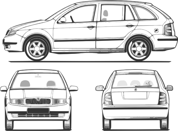 Car Clip Art At Clker - Skoda Fabia Combi Technische Daten (600x443), Png Download