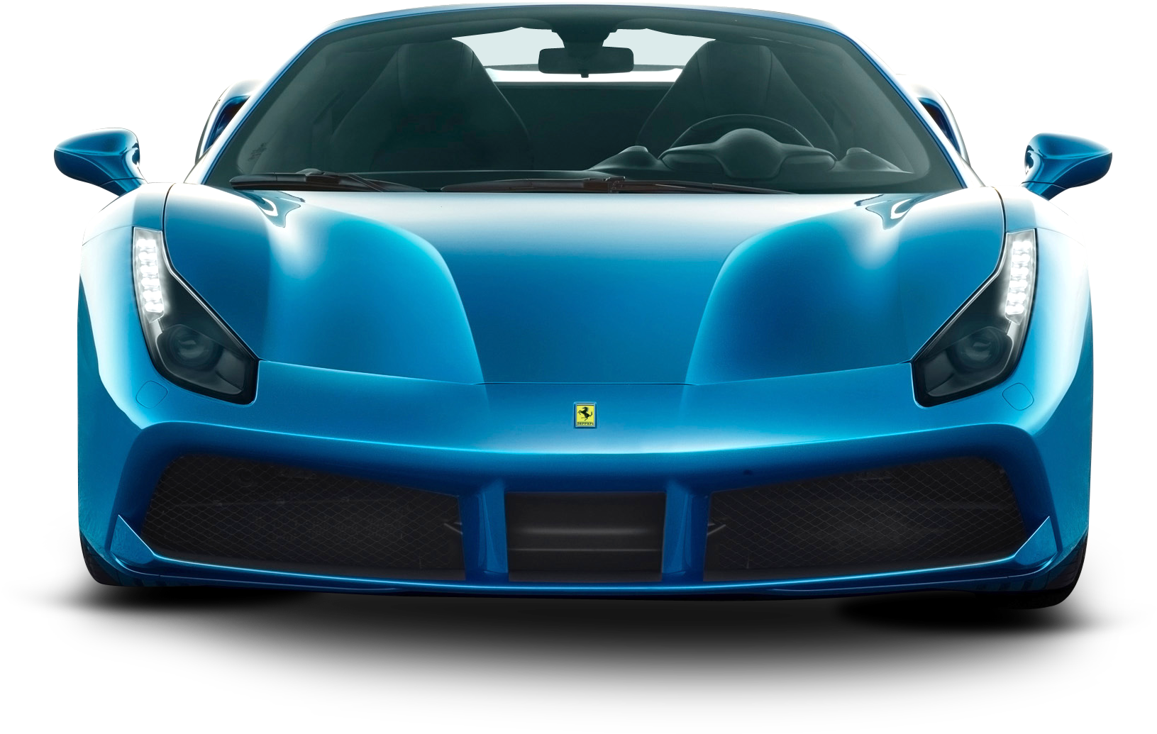 Blue Ferrari 488 Spider Car Front Png Image - Ferrari Car Blue Png (500x334), Png Download
