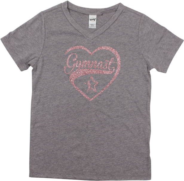 Gray Heart Gymnast V Neck T Shirt - Koblenz University Of Applied Sciences (683x1024), Png Download