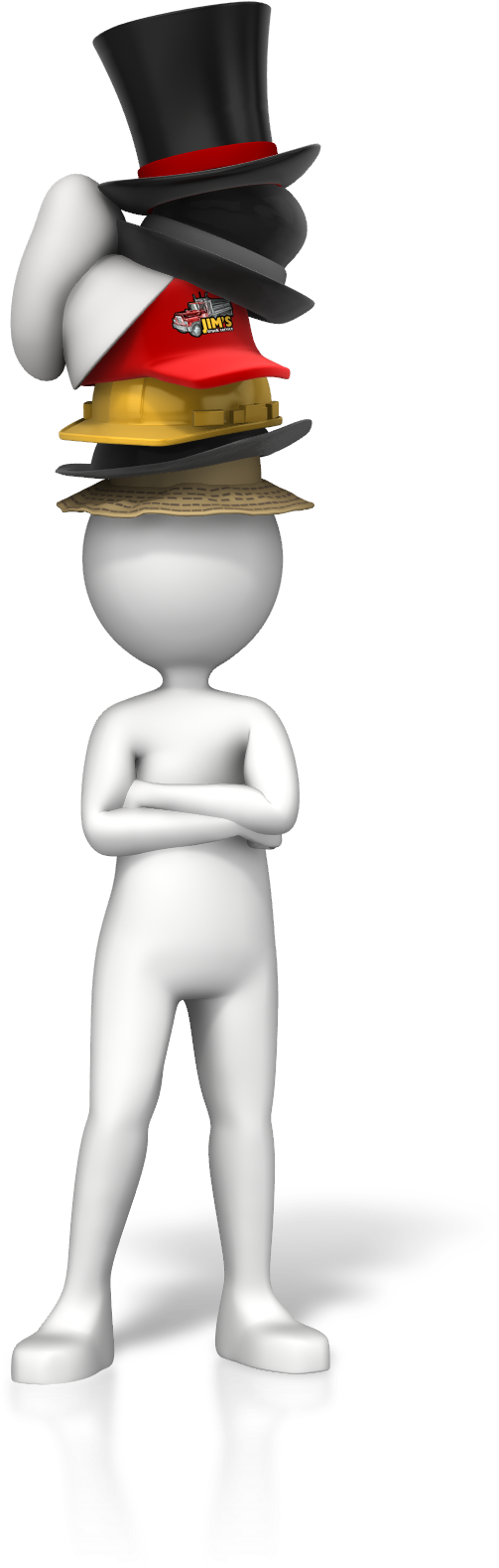 Person Wearing Many Hats To Represent Varied Roles - Wearing Different Hats Icon (700x1600), Png Download