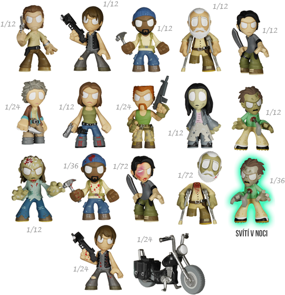 The Walking Dead - Walking Dead Mystery Minis Series 3 Mini-figure 4-pack (640x640), Png Download