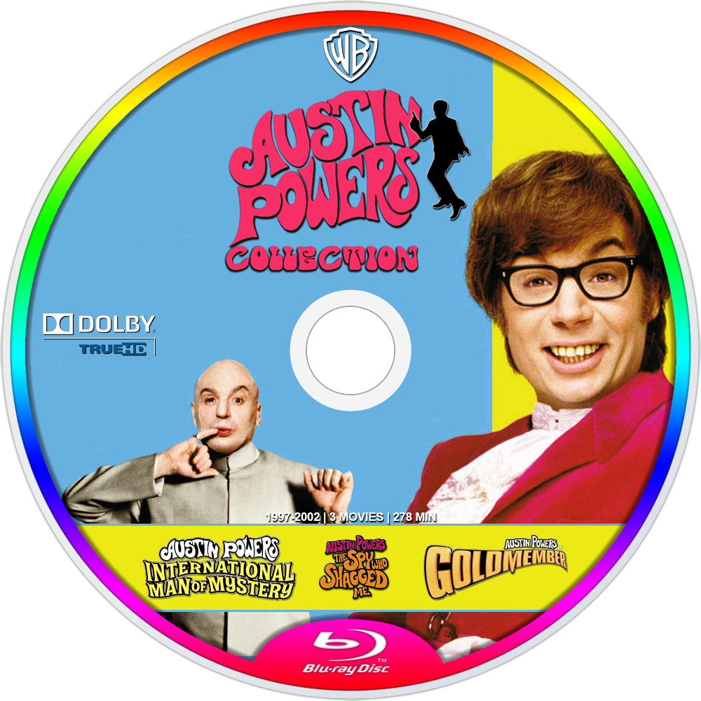 Austin Powers Collection Bluray Disc Image (1000x1000), Png Download