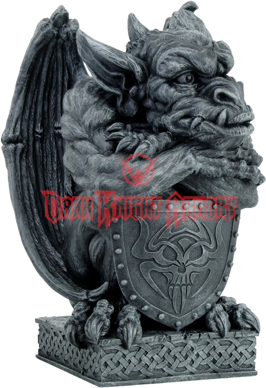 Large Gargoyle With Shield Statue - Gargoyle With Shield Statue (850x850), Png Download