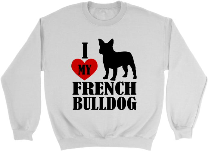 I Love My French Bulldog, T-shirt, Pyaonline - Sticker I Love My French Bulldog (700x700), Png Download
