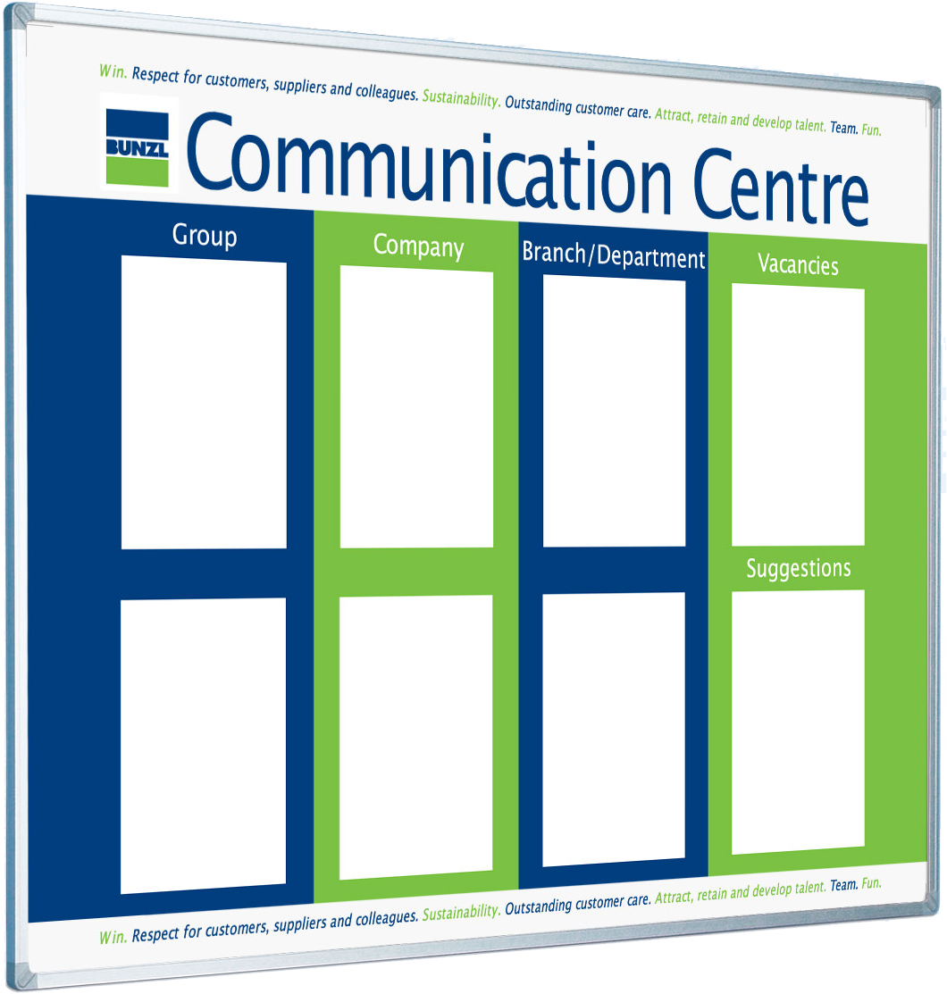 Bunzl Communication Centre Custom Printed Whiteboard - Whiteboard (1181x1169), Png Download