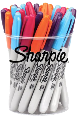 Sharpie Fine Mix Fun Colors - Sharpie Permanent-marker Fine Fun, 24er Runddose (1000x400), Png Download