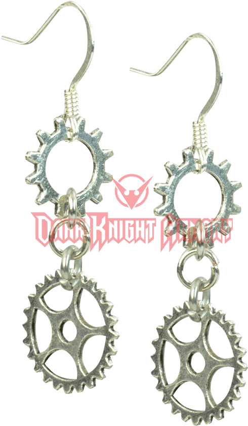 Silver Steampunk Gear Earrings - "silver Steampunk Gear Earrings" (850x850), Png Download