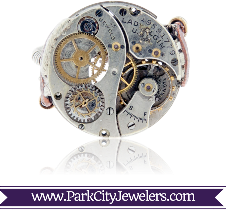 Wire, Geared, Watch Movement Steampunk Ring - Elk Ivory Engagement Rings (760x760), Png Download
