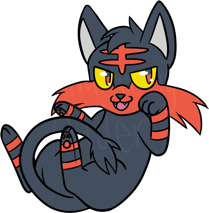 Litten Sticker - Cartoon (750x750), Png Download