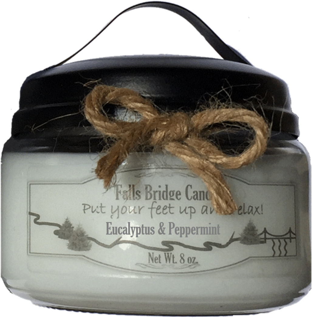 Eucalyptus & Peppermint Scented Jar Candle, Small 8-ounce - Fallsbridgecandles Blueberry Cobbler Jar Candle (1100x1447), Png Download