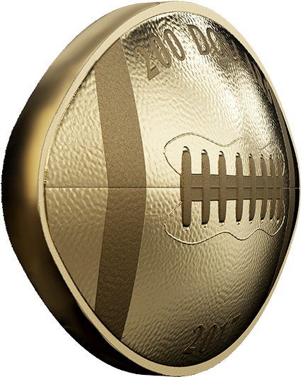 Pure Gold Football-shaped And Curved Coin Mintage - Gold Coin (570x570), Png Download