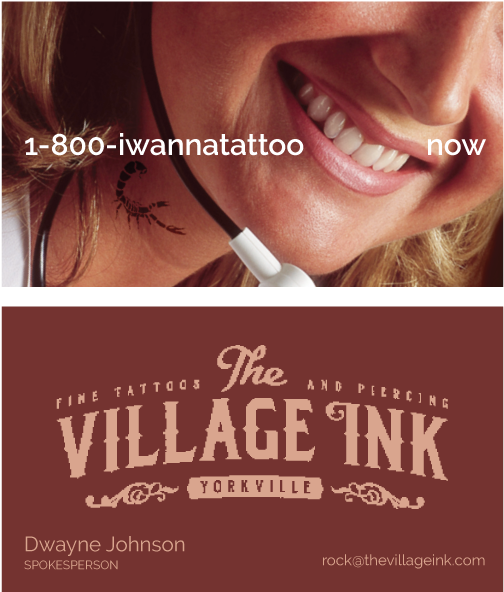 Business Card Design By Simon Hon For This Project - The Village Ink Tattoo Shop (558x648), Png Download