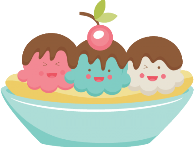 Banana Split Clipart Cute - Cute Banana Split Cartoon (640x480), Png Download