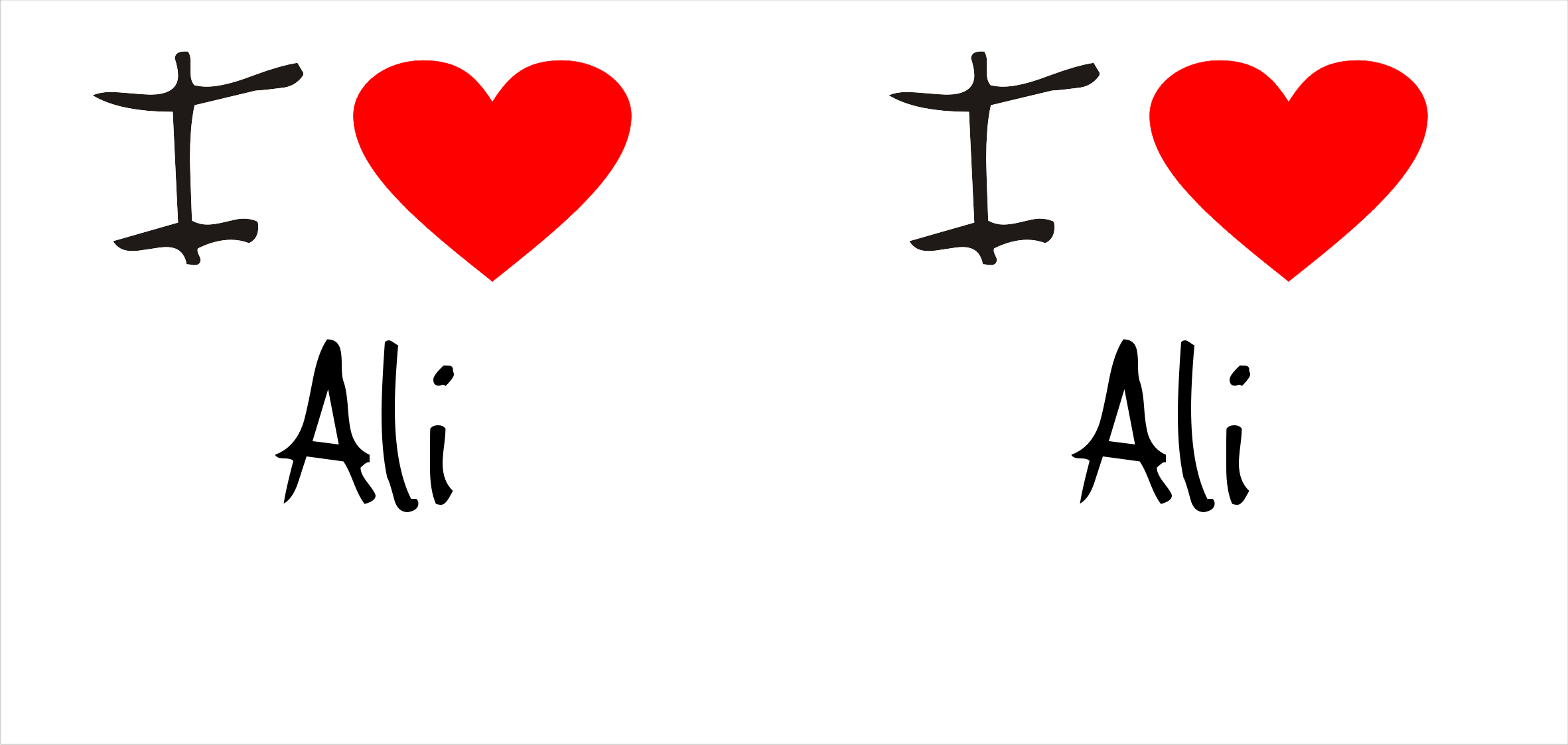 Ali - Love Heart Books Mug (2363x1123), Png Download