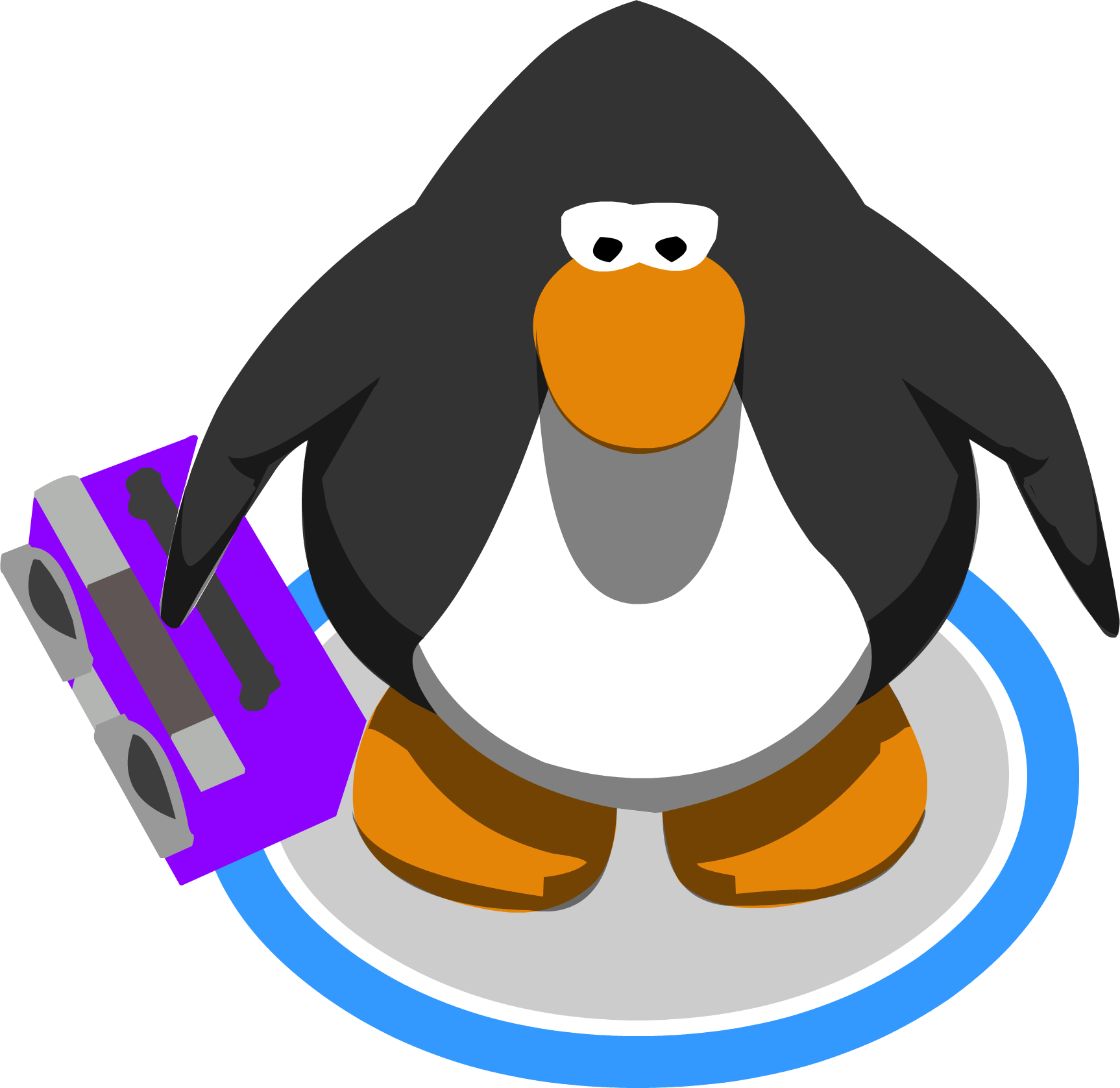 Purple Boom Box In-game - Club Penguin Vuvuzela (1726x1676), Png Download