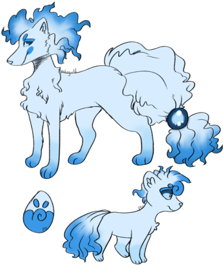 A Alolan Ninetails X Zoroark Mix - Horse (500x666), Png Download