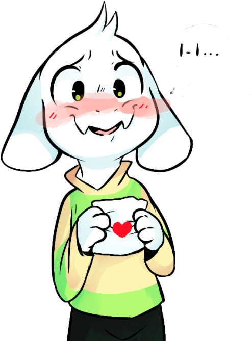 Undertale White Face Facial Expression Smile Nose Child - Asriel I Love You (500x668), Png Download