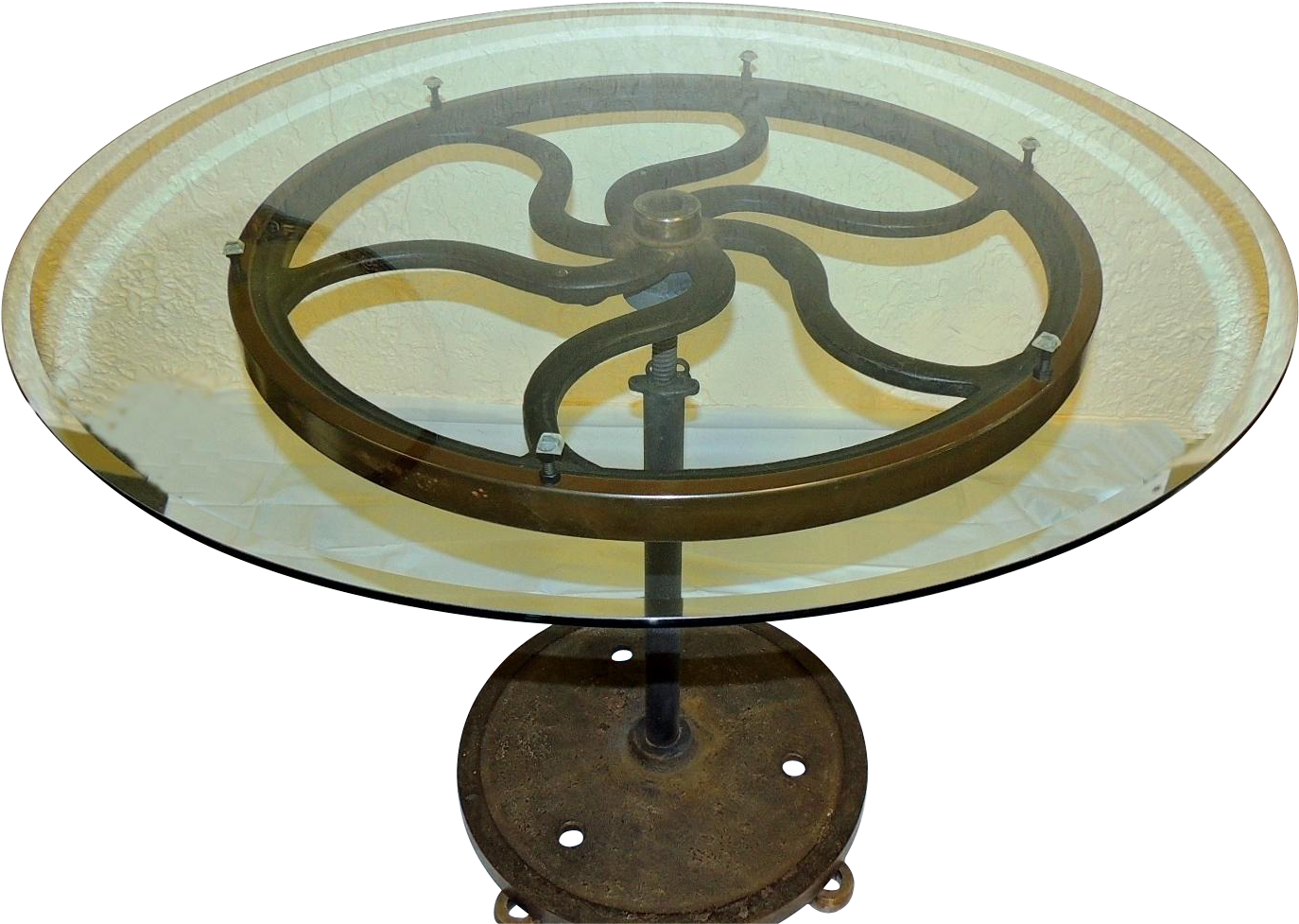 Best Industrial Antique Cafe Table Made From Printing - Table (1373x1373), Png Download