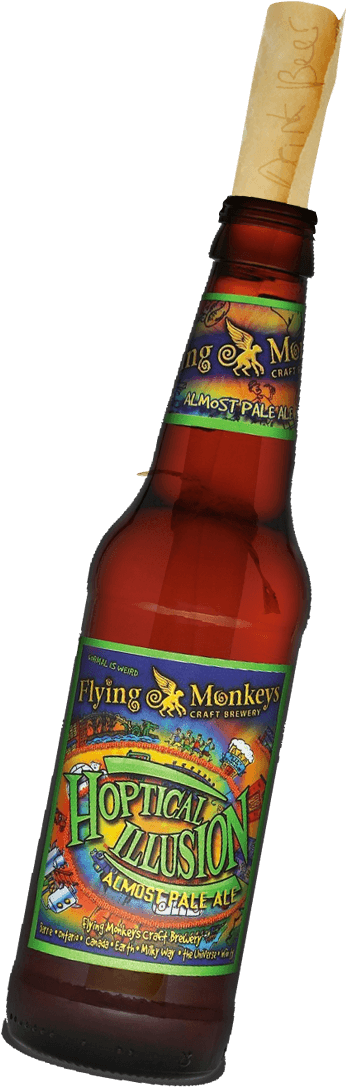 Let's Talk - Flying Monkeys Hoptical Illusion Almost Pale Ale (395x1132), Png Download