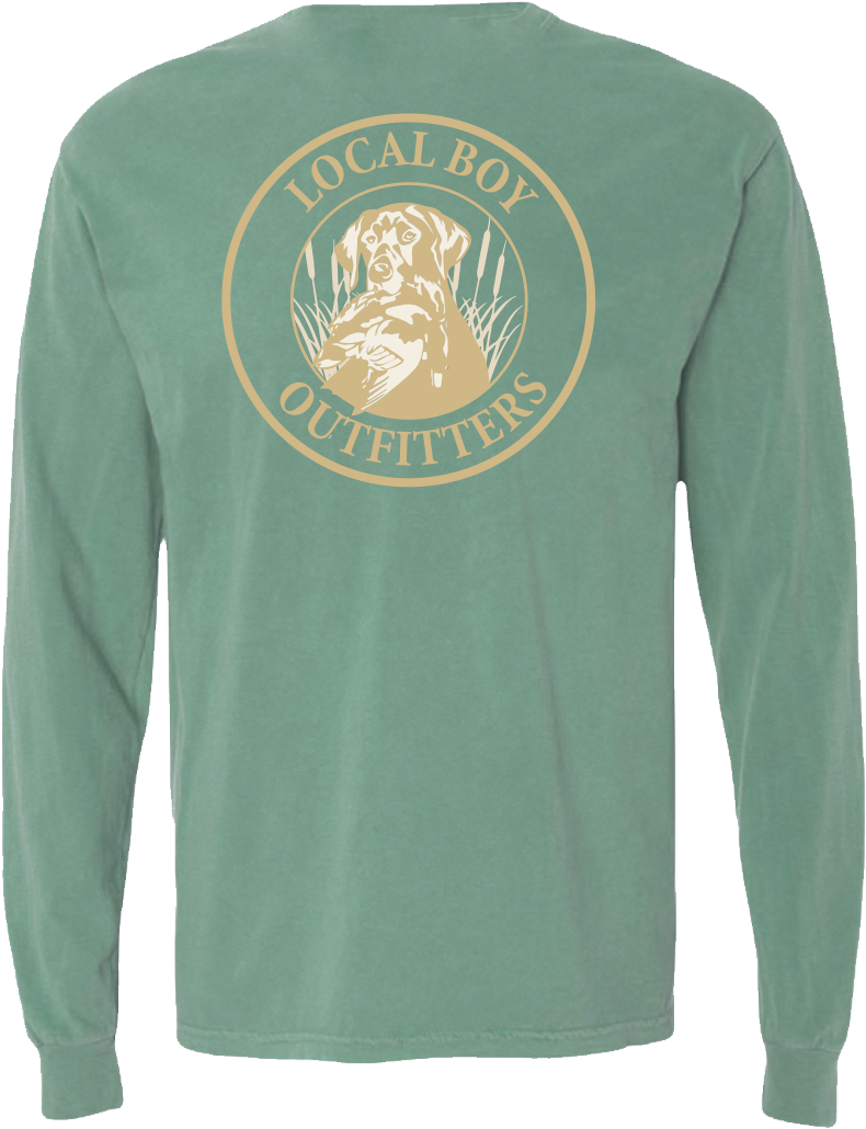 Dog With Duck Long Sleeve T-shirt - Local Boy Outfitters Men's Original Blue - 2xl (929x1194), Png Download