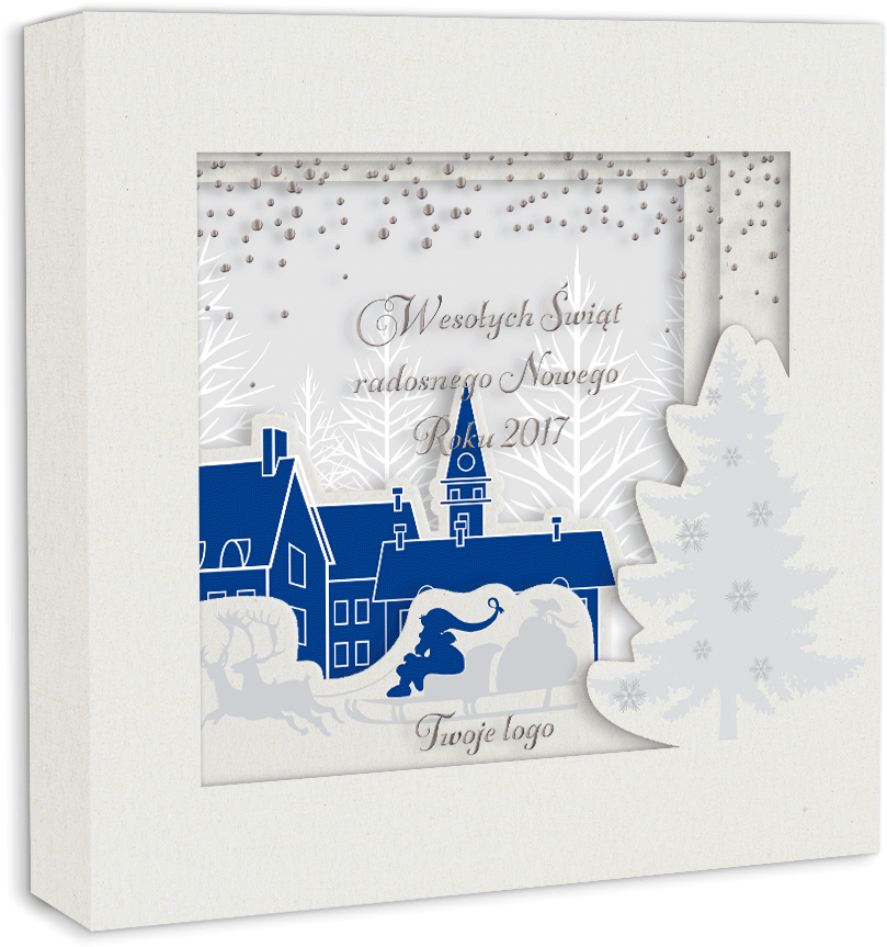 3d Layer Christmas Scene In Blue - Christmas Day (1020x1020), Png Download